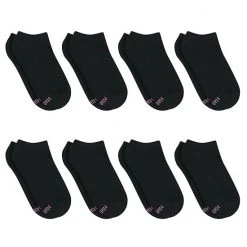 Women's Hanes Ultimate® Cool Comfort® 8-Pack Cushioned No-Show Socks Black