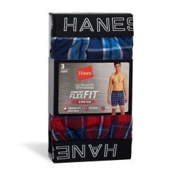 Men's Hanes Ultimate® ComfortFlex Fit 3-pack Stretch Woven Boxers Blue Plaid 10 Men's Hanes Ultimate® ComfortFlex Fit 3-pack Stretch Woven Boxers Blue Plaid -Hanes Shop unnamed file 359