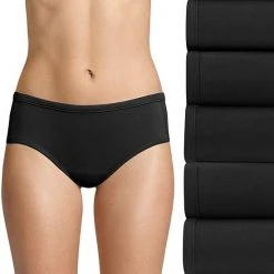 Women's Hanes Ultimate® 5-Pack Comfortsoft® Stretch Hipster Panty Set 41W5CS Blue Stripe Asst
