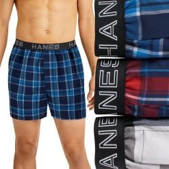 Men's Hanes Ultimate® ComfortFlex Fit 3-pack Stretch Woven Boxers Blue Plaid 13 Men's Hanes Ultimate® ComfortFlex Fit 3-pack Stretch Woven Boxers Blue Plaid -Hanes Shop unnamed file 362