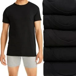 Men's Hanes Ultimate® Comfort Fit Stretch 4-Pack + 1 Bonus Crewneck Tees White -Hanes Shop unnamed file 366