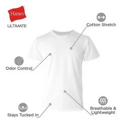 Men's Hanes Ultimate® 4-Pack Comfort-Fit Stretch Crewneck Tees White 9 Men's Hanes Ultimate® 4-Pack Comfort-Fit Stretch Crewneck Tees White -Hanes Shop unnamed file 374