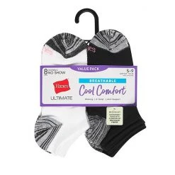 Women's Hanes Ultimate® Cool Comfort® 8-Pack Breathable Lowcut Socks HWUBN8 White Black -Hanes Shop unnamed file 379