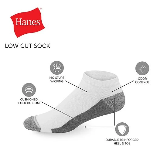 Men's Hanes Ultimate® 8-pack X-Temp Ultra Cushion Low-Cut Socks Grey Marl 4 Men's Hanes Ultimate® 8-pack X-Temp Ultra Cushion Low-Cut Socks Grey Marl - Image 4