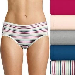 Women's Hanes Ultimate® 5-Pack Comfortsoft® Stretch Hipster Panty Set 41W5CS Blue Stripe Asst -Hanes Shop unnamed file 42