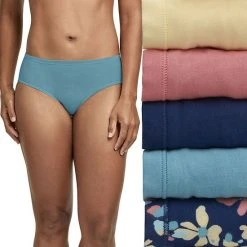 Women's Hanes Ultimate® 5-Pack Comfortsoft® Stretch Hipster Panty Set 41W5CS Blue Stripe Asst -Hanes Shop unnamed file 46