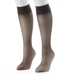 Hanes® Alive 2-pk. Full Support Knee-High Pantyhose 0A446 Jet -Hanes Shop unnamed file 502
