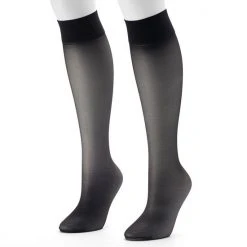 Hanes® Alive 2-pk. Full Support Knee-High Pantyhose 0A446 Jet -Hanes Shop unnamed file 503
