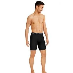 Men's Hanes® 4-pack Ultimate Comfort Flex Fit Total Support Pouch™ Long-Leg Boxer Briefs Black Gray -Hanes Shop unnamed file 523