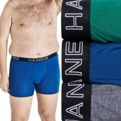 Big & Tall Hanes Ultimate® Comfort Flex Fit® Total Support Pouch® 3-Pack Boxer Brief Assorted
