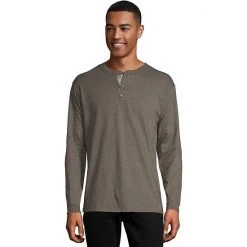 Men's HanesĀ® Beefy Heavyweight Henley Mulled Berry