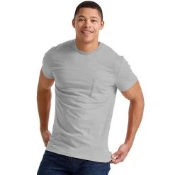 Men's Hanes Originals Tri-Blend Pocket Tee Blue Jay Pe Heather -Hanes Shop unnamed file 676