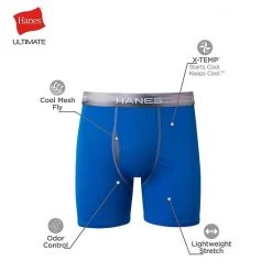 Men's Hanes® 4-pack Sport X-Temp 2.0 Performance Boxer Briefs Blue Print Assorted -Hanes Shop unnamed file 682