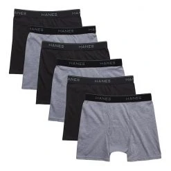 Boys 8-20 Hanes® 5+1 Bonus Pack Ultimate Boxer Briefs Black Gray -Hanes Shop unnamed file 689