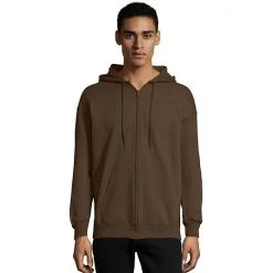 Men's Hanes Ultimate® Fleece Full-Zip Hoodie Dark Chocolate -Hanes Shop unnamed file 742