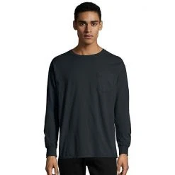 Men's Hanes® ComfortWash Garment-Dyed Pocket Pajama Tee Black -Hanes Shop unnamed file 767