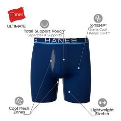 Men's Hanes Sport™ 4-Pack X-Temp® Total Support Pouch™ Long-Leg Boxer Briefs -Hanes Shop unnamed file 788