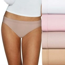 Women's HanesĀ® Pure Organic Cotton 4-pk. Bikini Panty Set 42HOC4 Grey Heather Black