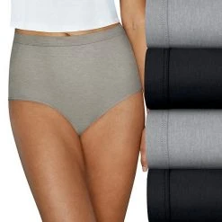 Women's HanesĀ® Pure Organic Cotton 4-pk. Full Brief Panty Set 44HOC4 Lilac Blue Grey