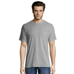Men's Hanes® Workwear 2-pack Pocket Tee Light Steel