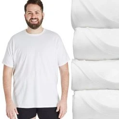 Hanes Shop 22 Big & Tall Hanes UltimateĀ® FreshIQĀ® 4-Pack Crewneck Tees