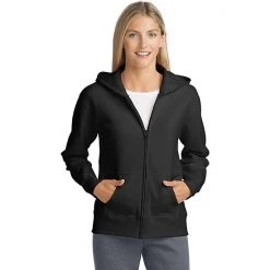 Women's Hanes® EcoSmart Full-Zip Hoodie Sweatshirt White