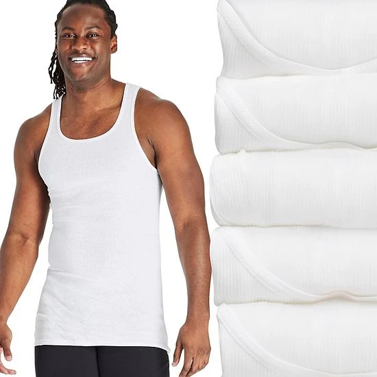 Big & Tall Hanes Ultimate® Cool Comfort® 5-Pack Tanks 1 Big & Tall Hanes Ultimate® Cool Comfort® 5-Pack Tanks